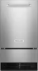 Front. KitchenAid - 18" 29-Lb. Built-In Ice Maker - Stainless steel.