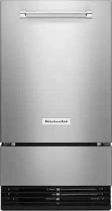 Front. KitchenAid - 18" 29-Lb. Built-In Ice Maker - Stainless steel.