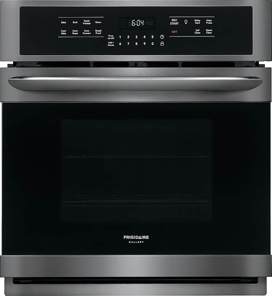 Front. Frigidaire - Gallery 27" Built-In Single Electric True Convection Wall Oven - Black Stainless Steel.