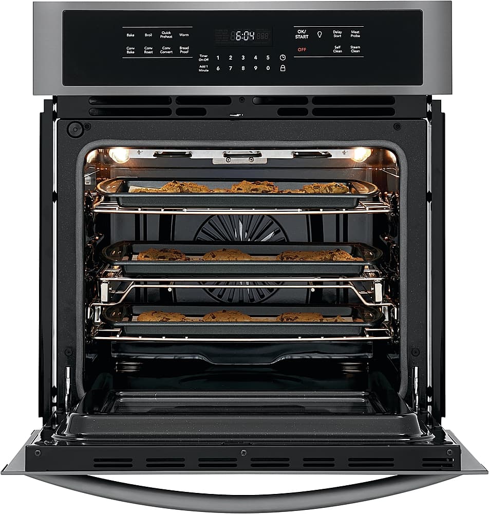 Alt View 12. Frigidaire - Gallery 27" Built-In Single Electric True Convection Wall Oven - Black Stainless Steel.