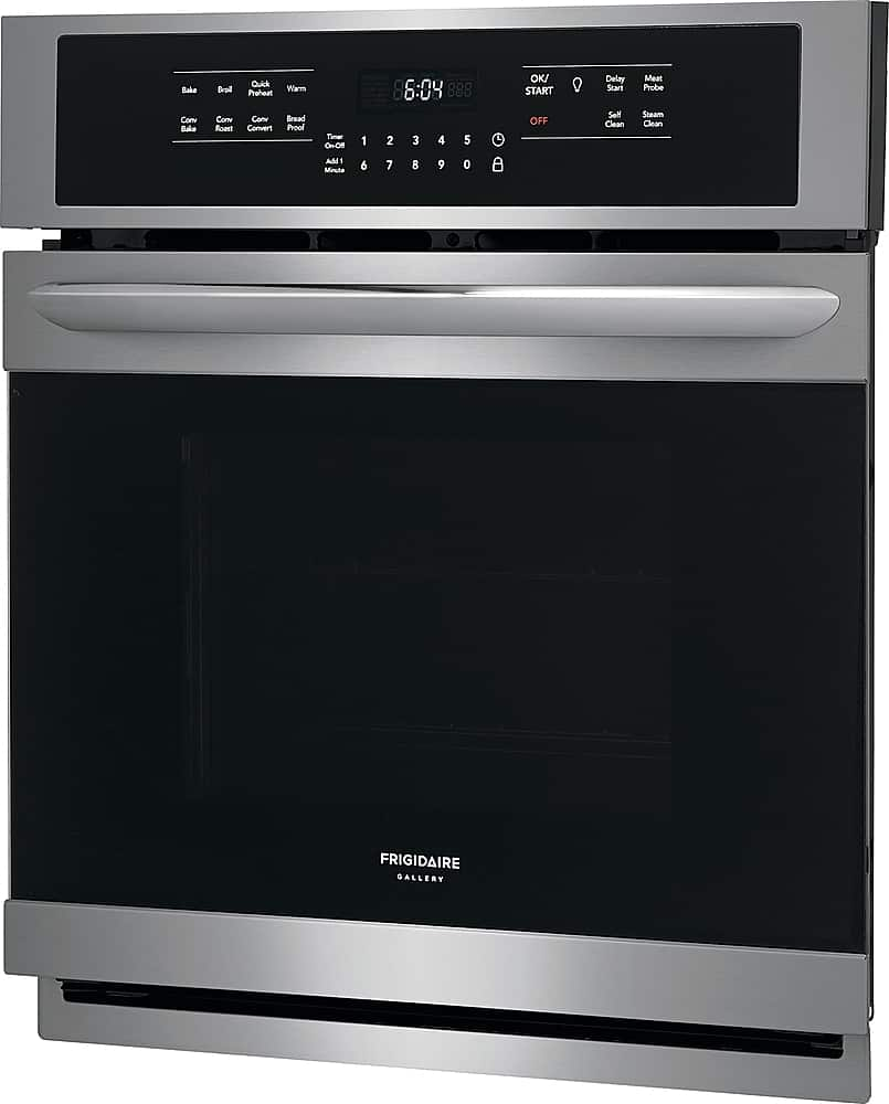 Left View: Frigidaire - Gallery 27" Built-In Single Electric True Convection Wall Oven - Stainless steel