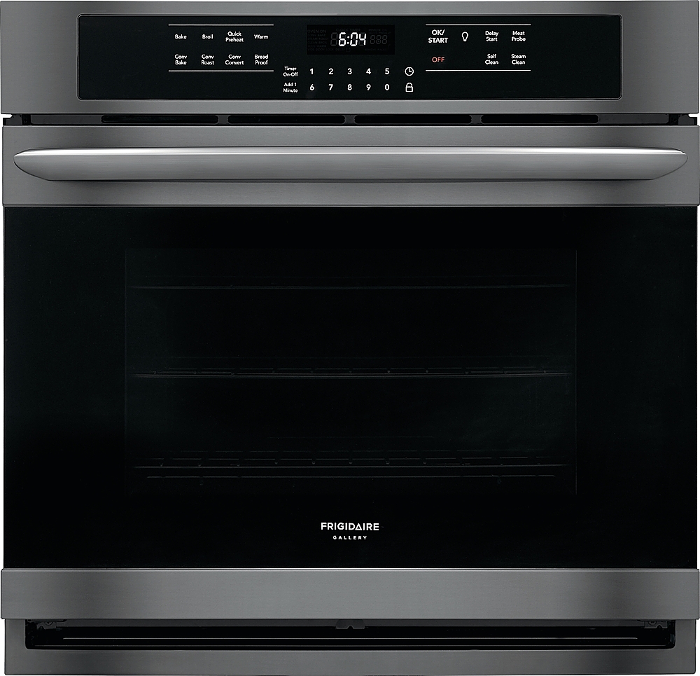 Frigidaire - Gallery Series 30" Built-In Single Electric Convection Wall Oven - Black stainless steel