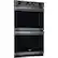 Angle. Frigidaire - Gallery Series 30" Built-In Double Electric Convection Wall Oven - Black stainless steel.