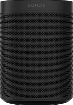 Front. Sonos - One (Gen 2) Smart Speaker with Voice Control built-in - Black.