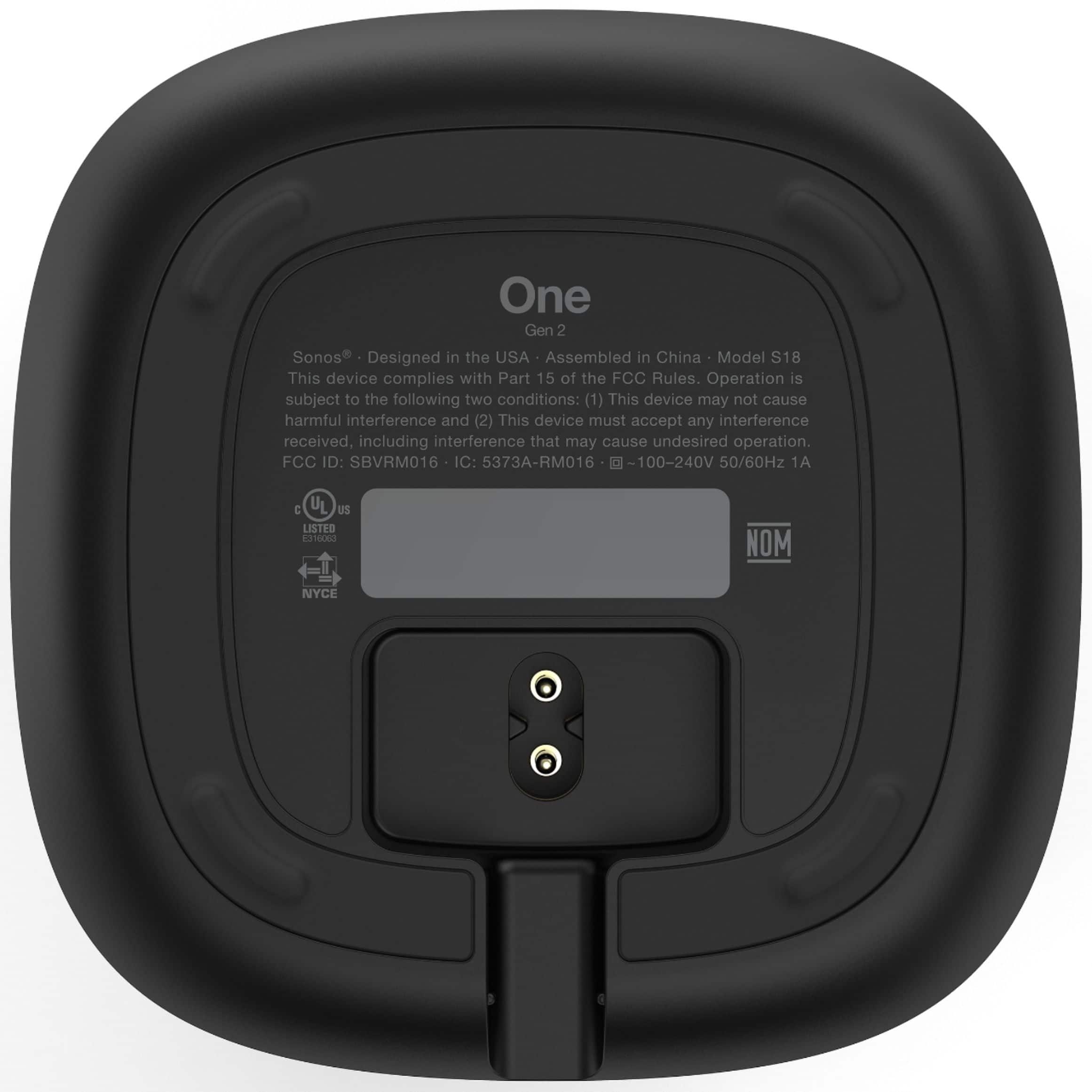 Sonos One (Gen 2) Smart Speaker with Voice Control built-in Black