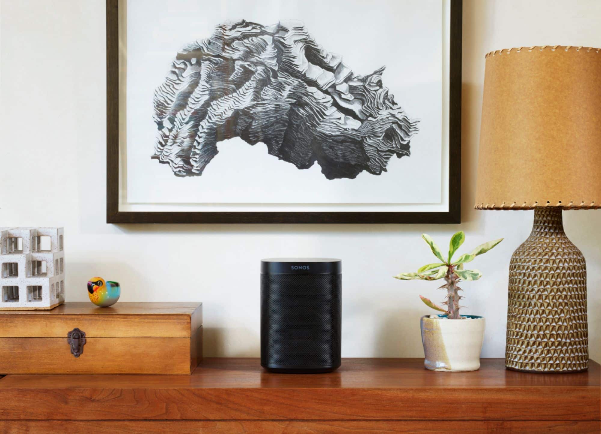 Alt View 19. Sonos - One (Gen 2) Smart Speaker with Voice Control built-in - Black.