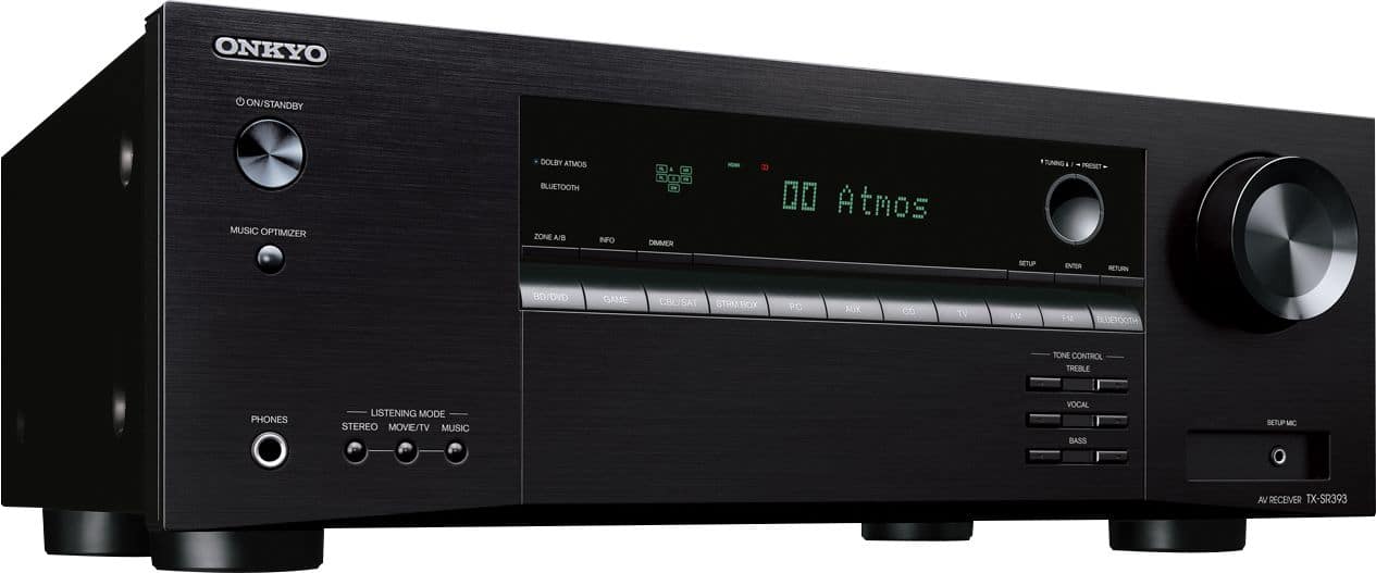 Angle. Onkyo - TX 5.2-Ch. with Dolby Atmos 4K Ultra HD HDR Compatible A/V Home Theater Receiver - Black.