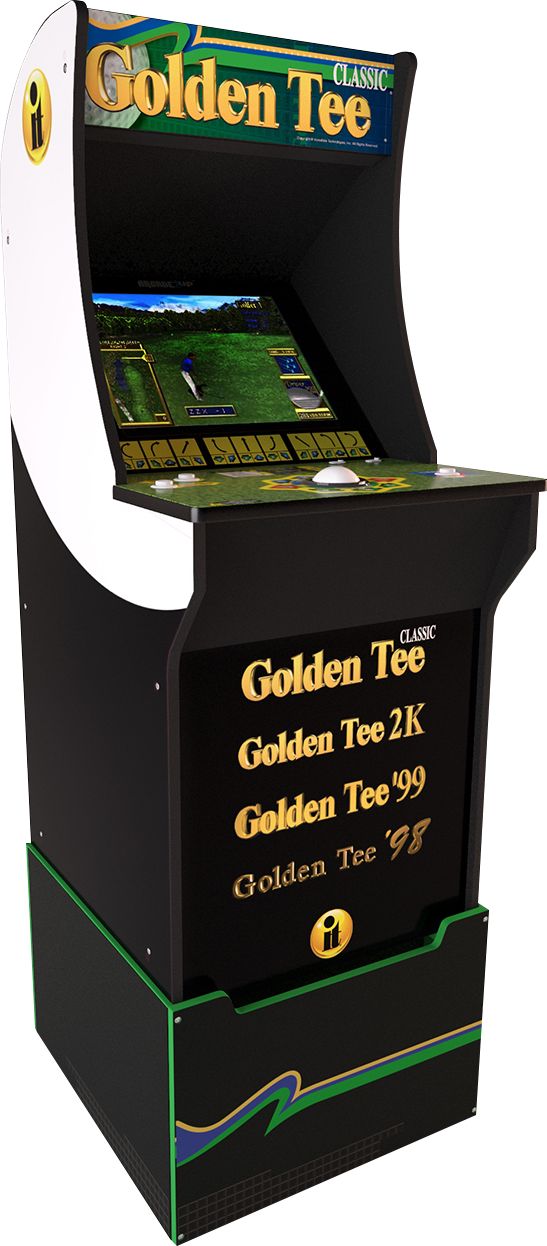 Arcade1up Golden Tee Arcade Cabinet With Riser Black 815221026964