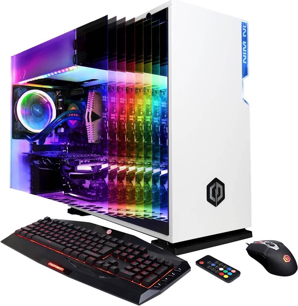 CyberPowerPC Gaming Desktop Intel Core 16GB Memory NVIDIA GeForce GTX 1660 Ti 1TB SSD White SLC10400CPG Best Buy