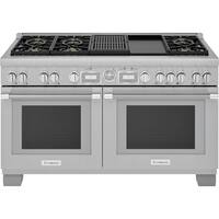 Thermador - 10.6 Cu. Ft. Self-Cleaning Freestanding Double Oven Dual Fuel Convection Range - Front_Zoom