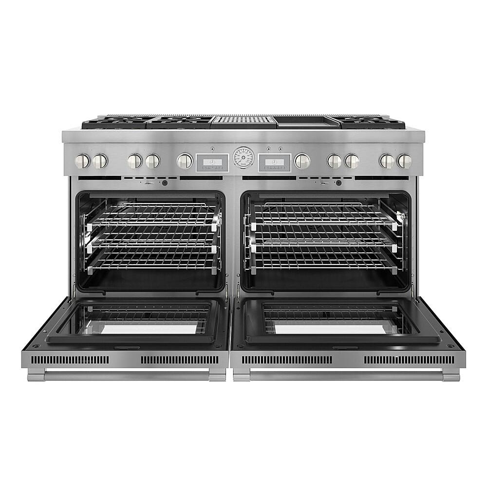 Alt View 1. Thermador - ProGrand 10.6 Cu. Ft. Self-Cleaning Freestanding Double Oven Dual Fuel Convection Range - Liquid Propane Convertible - Stainless Steel.