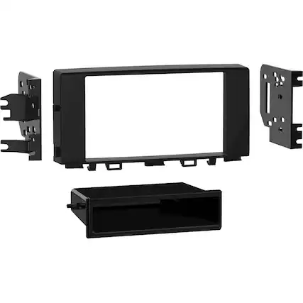 Front. Metra - Dash Kit for Select 2018-2023 Kia Rio DIN DDIN - Matte Black.
