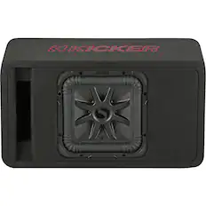 Front. KICKER - Solo-Baric L7R 10" Single-Voice-Coil 2-Ohm Loaded Subwoofer Enclosure - Black.