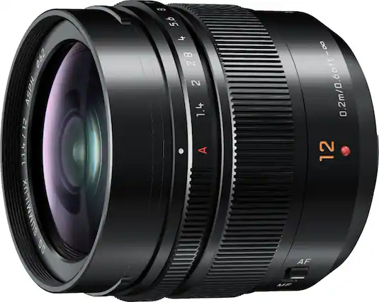 Front. Leica - DG Summilux 12mm f/1.4 ASPH. Lens for Lumix GX7 - Black.