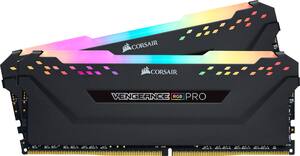 CORSAIR - Vengeance RGB PRO 32GB (2PK 16GB) 3.2GHz PC4-25600 DDR4 DIMM Unbuffered Non-ECC Desktop Memory Kit with RGB Lighting - Black - Front_Zoom