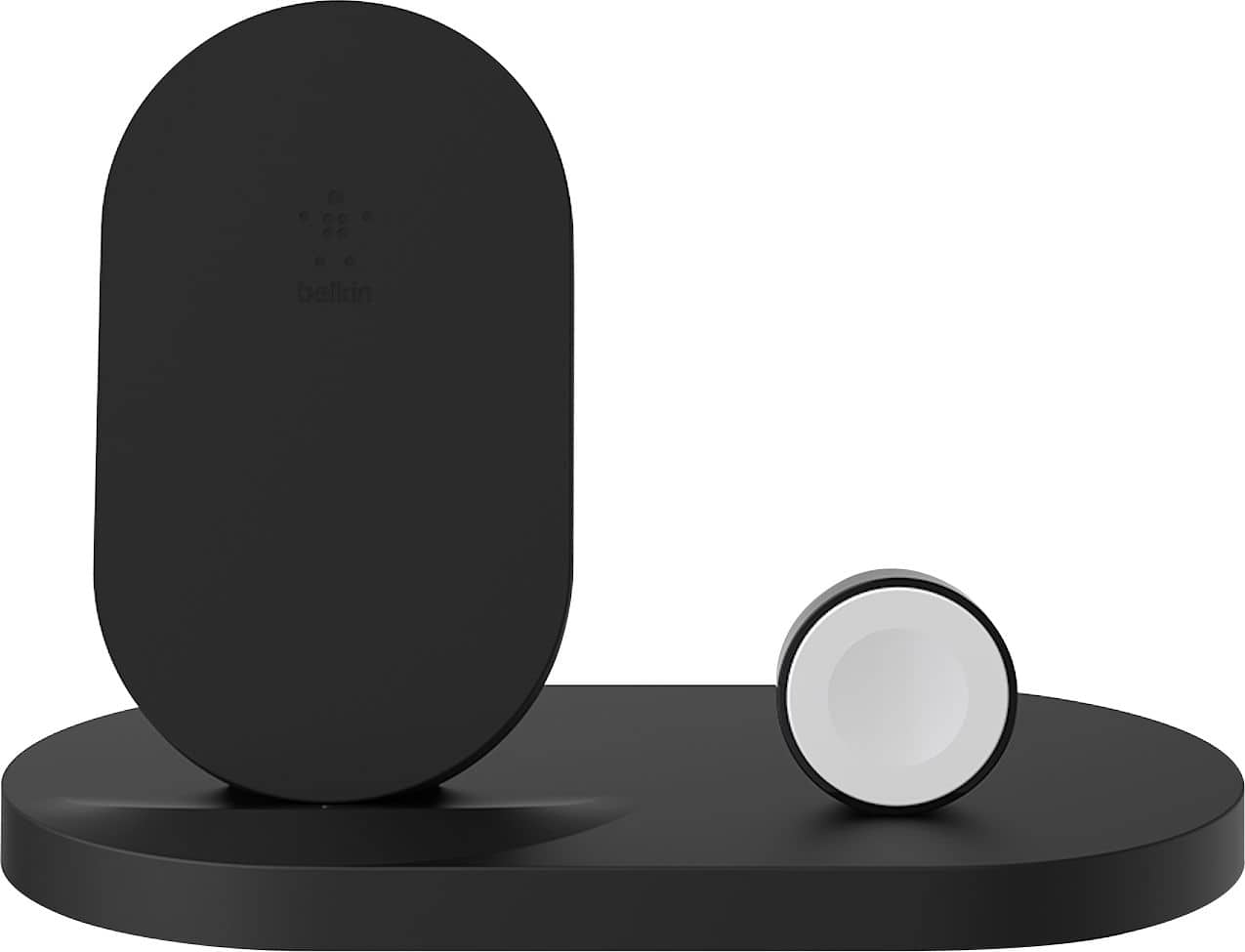 Front. Belkin - Boost Up Wireless Charging Dock for iPhone® and Apple Watch - Black.