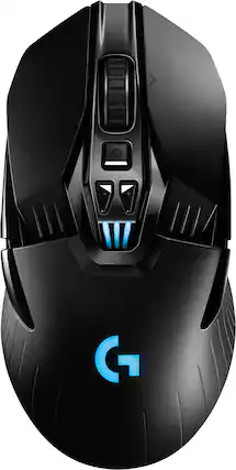 Front. Logitech - G903 LIGHTSPEED Wireless Optical Gaming Ambidextrous Mouse with RGB Lighting - Black.