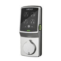 Lockly - Secure Plus Smart Lock Wi-Fi Retrofit Deadbolt with App/Touchscreen/Key Access - Satin Nickel - Front_Zoom