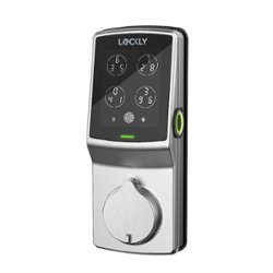 Lockly - Secure Plus Smart Lock Bluetooth Retrofit Deadbolt with Touchscreen/Fingerprint Sensor/Key Access/Auto Lock Access - Satin Nickel - Front_Zoom