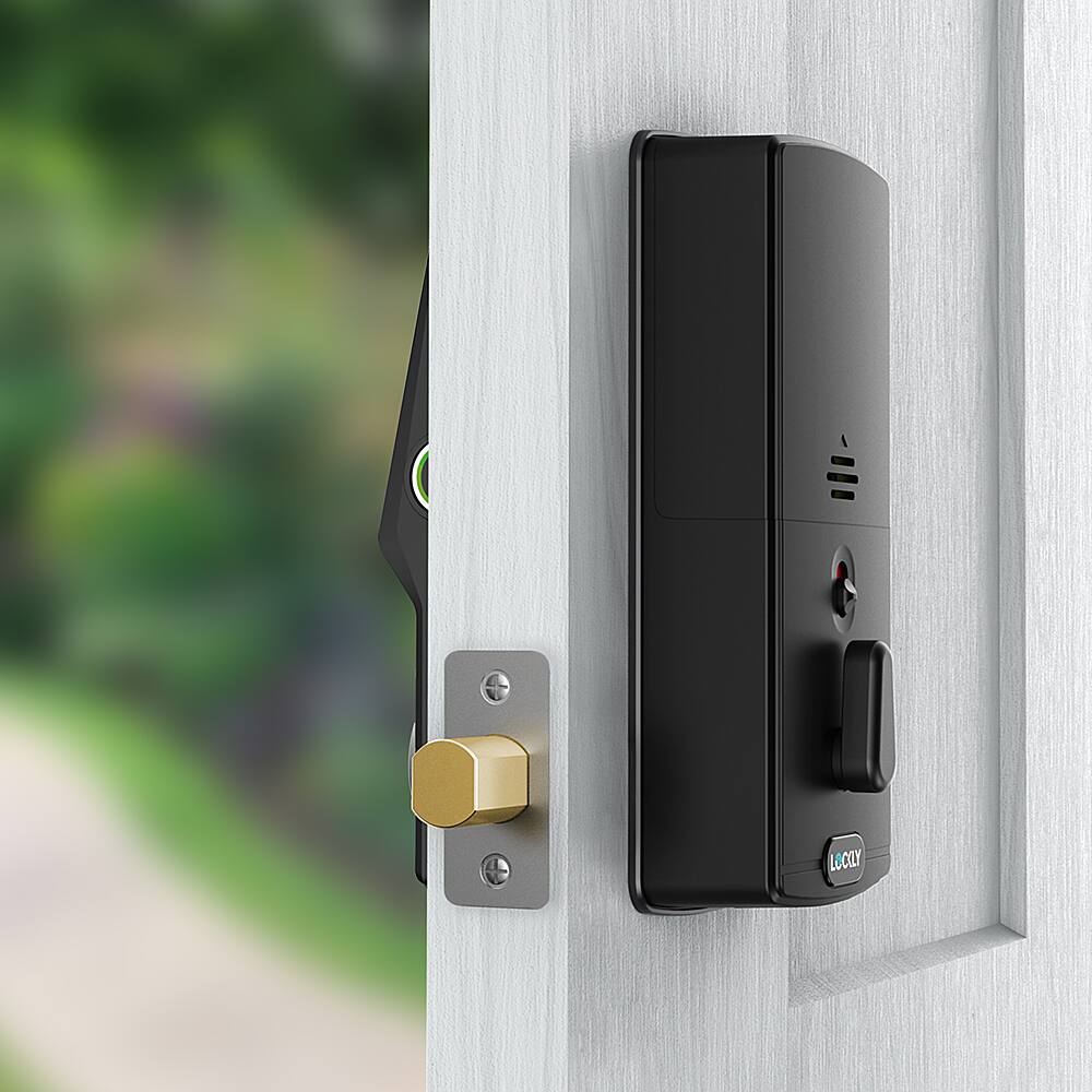 Alt View 14. Lockly - Secure Plus Smart Lock Replacement Deadbolt with 3D Biometric Fingerprint/App/Physical Key - Matte Black.