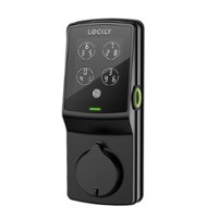 Lockly - Secure Plus Smart Lock Replacement Deadbolt with 3D Biometric Fingerprint/App/Physical Key - Matte Black - Front_Zoom