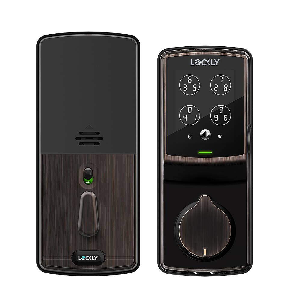 Alt View 11. Lockly - Secure Plus Smart Lock Replacement Deadbolt with 3D Biometric Fingerprint/App/Physical Key - Venetian Bronze.