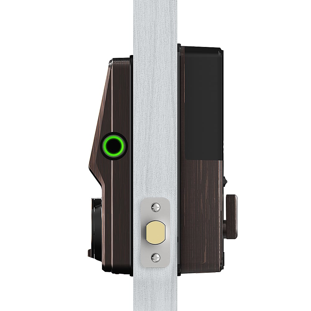 Alt View 13. Lockly - Secure Plus Smart Lock Replacement Deadbolt with 3D Biometric Fingerprint/App/Physical Key - Venetian Bronze.