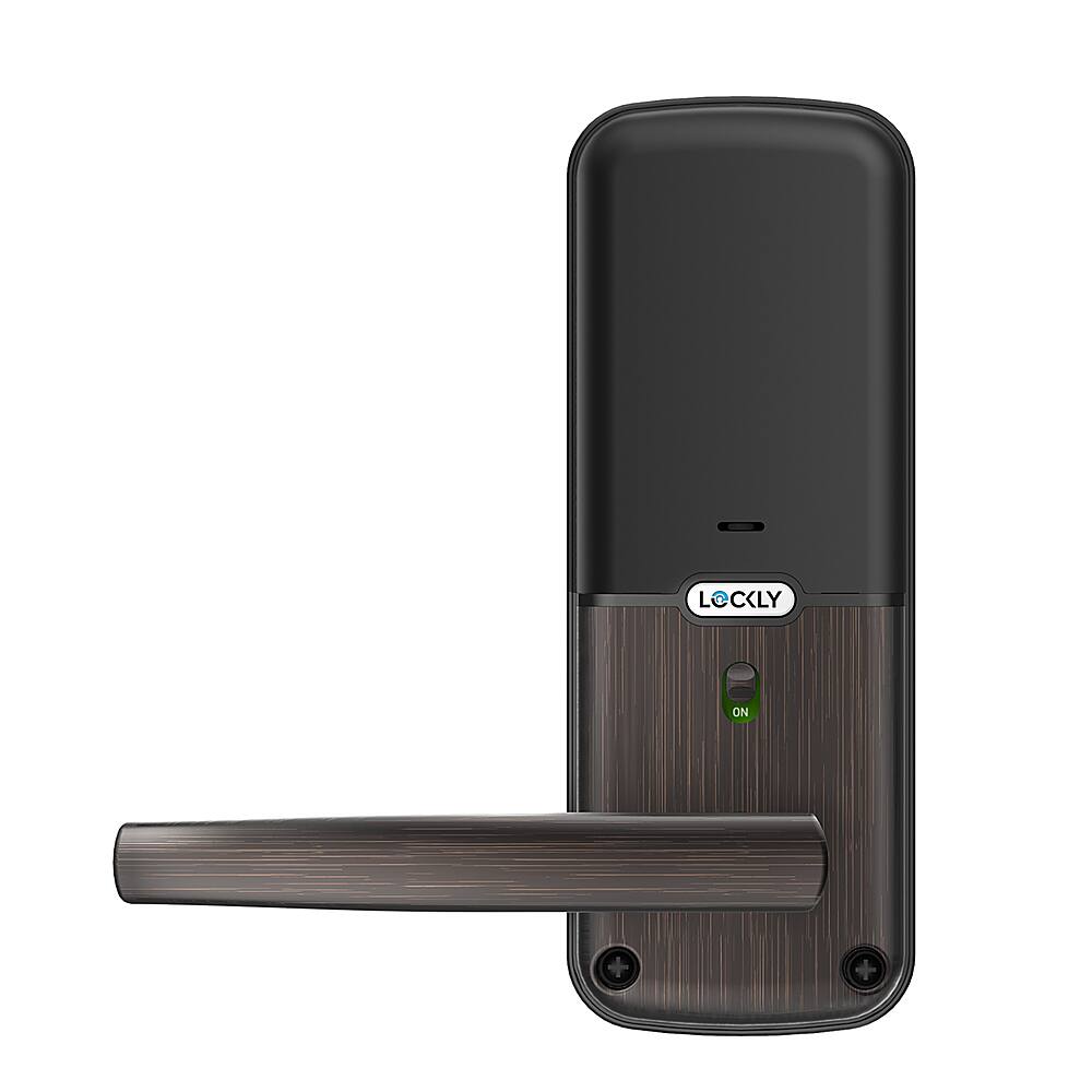 Alt View 13. Lockly - Secure Plus Smart Lock Bluetooth Replacement Latch with Touchscreen/Fingerprint Sensor/Key Access/Auto Lock - Venetian Bronze.