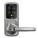 Front. Lockly - Secure Plus Smart Lock Bluetooth Replacement Latch with Touchscreen/Fingerprint Sensor/Key Access/Auto Lock - Satin Nickel.
