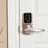 Alt View 14. Lockly - Secure Plus Smart Lock Bluetooth Replacement Latch with Touchscreen/Fingerprint Sensor/Key Access/Auto Lock - Satin Nickel.
