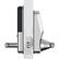 Left. Lockly - Secure Plus Smart Lock Bluetooth Replacement Latch with Touchscreen/Fingerprint Sensor/Key Access/Auto Lock - Satin Nickel.