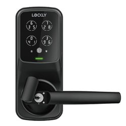 Lockly - Secure Pro Smart Lock Wi-Fi Retrofit Door Handle with Touchscreen/Fingerprint Sensor/Key Access/Voice Control - Matte Black - Front_Zoom