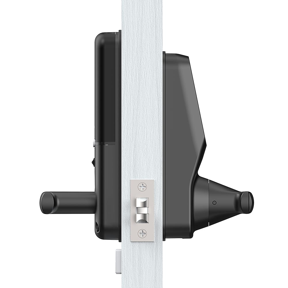 Left. Lockly - Secure Pro Smart Lock Wi-Fi Replacement Latch with 3D Biometric Fingerprint/Keypad/App/Voice - Matte Black.