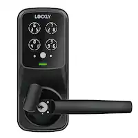 Lockly - Secure Plus Smart Lock Bluetooth Replacement Latch with Touchscreen/Fingerprint Sensor/Key Access/Auto Lock - Matte Black - Front_Zoom