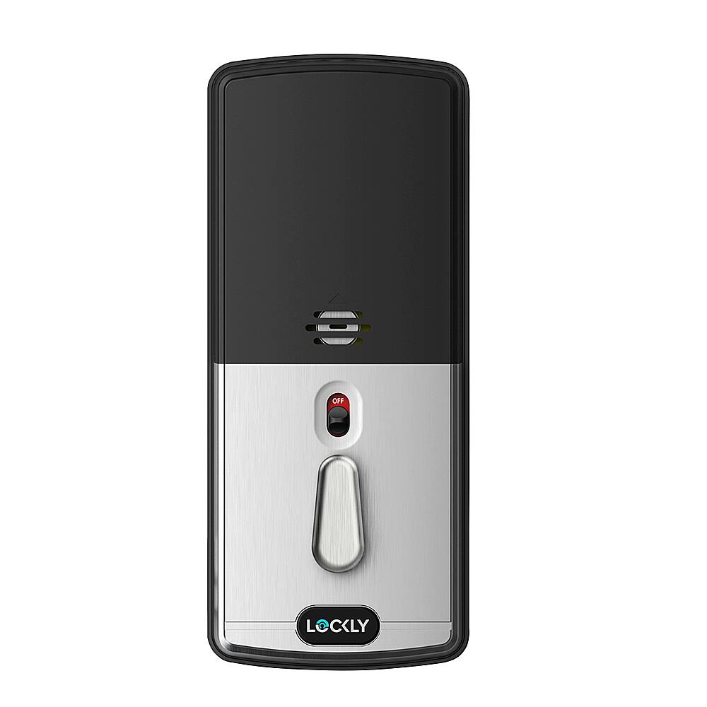 Alt View 12. Lockly - Secure Pro Smart Lock Wi-Fi Replacement Deadbolt with 3D Biometric Fingerprint/Keypad/Voice Control Access - Satin Nickel.