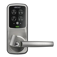 Lockly - Secure Pro Smart Lock Wi-Fi Retrofit Door Handle with Touchscreen/Fingerprint Sensor/Key Access/Voice Control - Satin Nickel - Front_Zoom