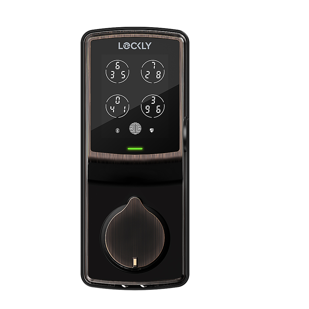 Lockly Vision Elite Smart Lock Deadbolt with with  App/Keypad/Biometric/Voice Assistant/Key Access Solar Charging Matte Black  PGD798NVMB - Best Buy