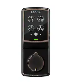 Lockly - Secure Pro Smart Lock Wi-Fi Replacement Deadbolt with 3D Biometric Fingerprint/Keypad/Voice Control Access - Venetian Bronze