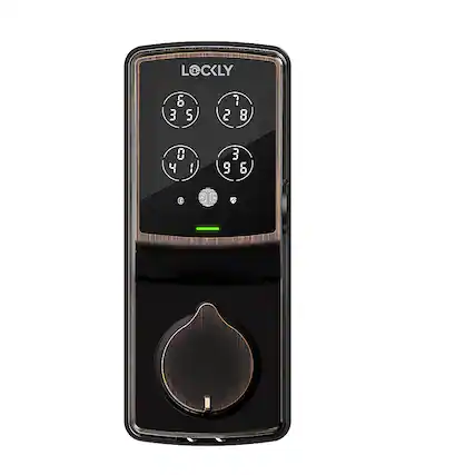 Front. Lockly - Secure Pro Smart Lock Wi-Fi Replacement Deadbolt with 3D Biometric Fingerprint/Keypad/Voice Control Access - Venetian Bronze.