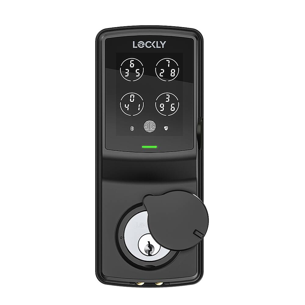 Lockly - Secure Pro Smart Lock Wi-Fi Replacement Deadbolt with 3D Biometric Fingerprint/Keypad/Voice Control Access - Matte Black