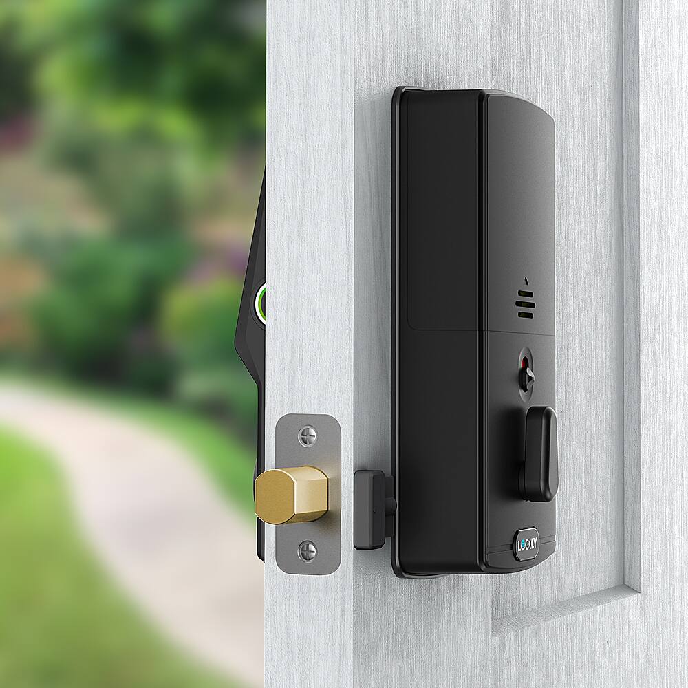 Alt View 15. Lockly - Secure Pro Smart Lock Wi-Fi Replacement Deadbolt with 3D Biometric Fingerprint/Keypad/Voice Control Access - Matte Black.