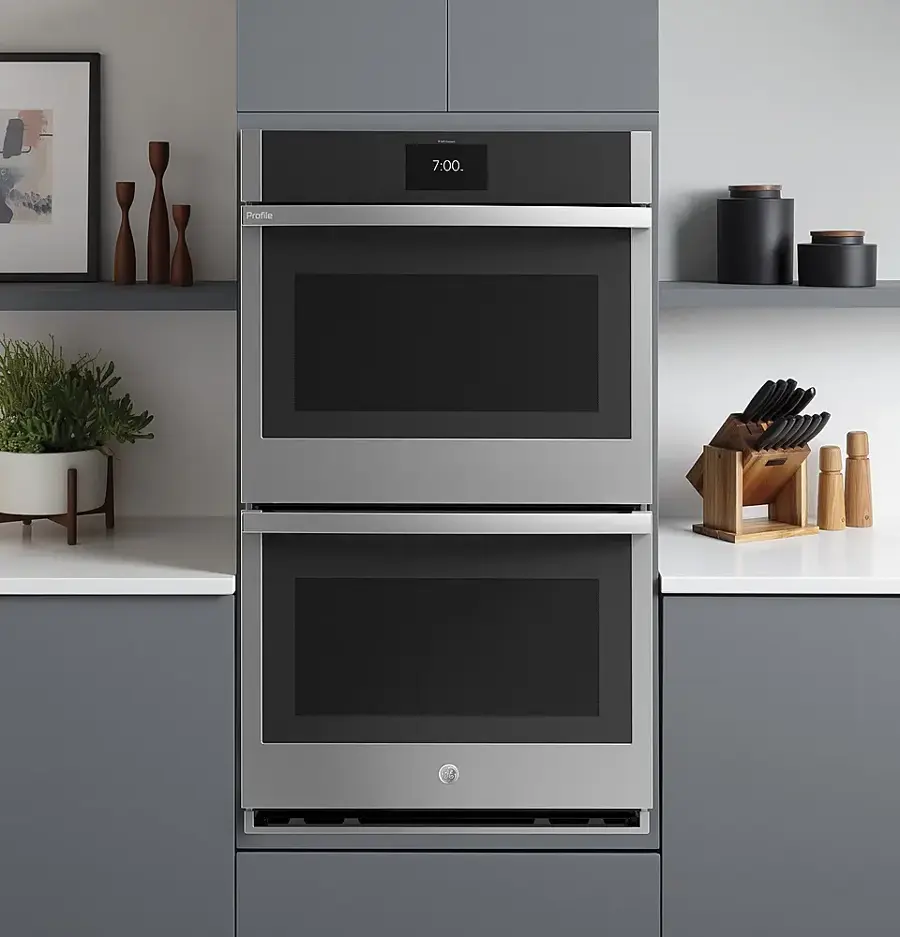 Alt View 23. GE Profile - 27" Smart Built-In Convection Double Wall Oven - Stainless Steel.