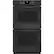 Front. GE - 27" Built-In Double Electric Wall Oven - Black.