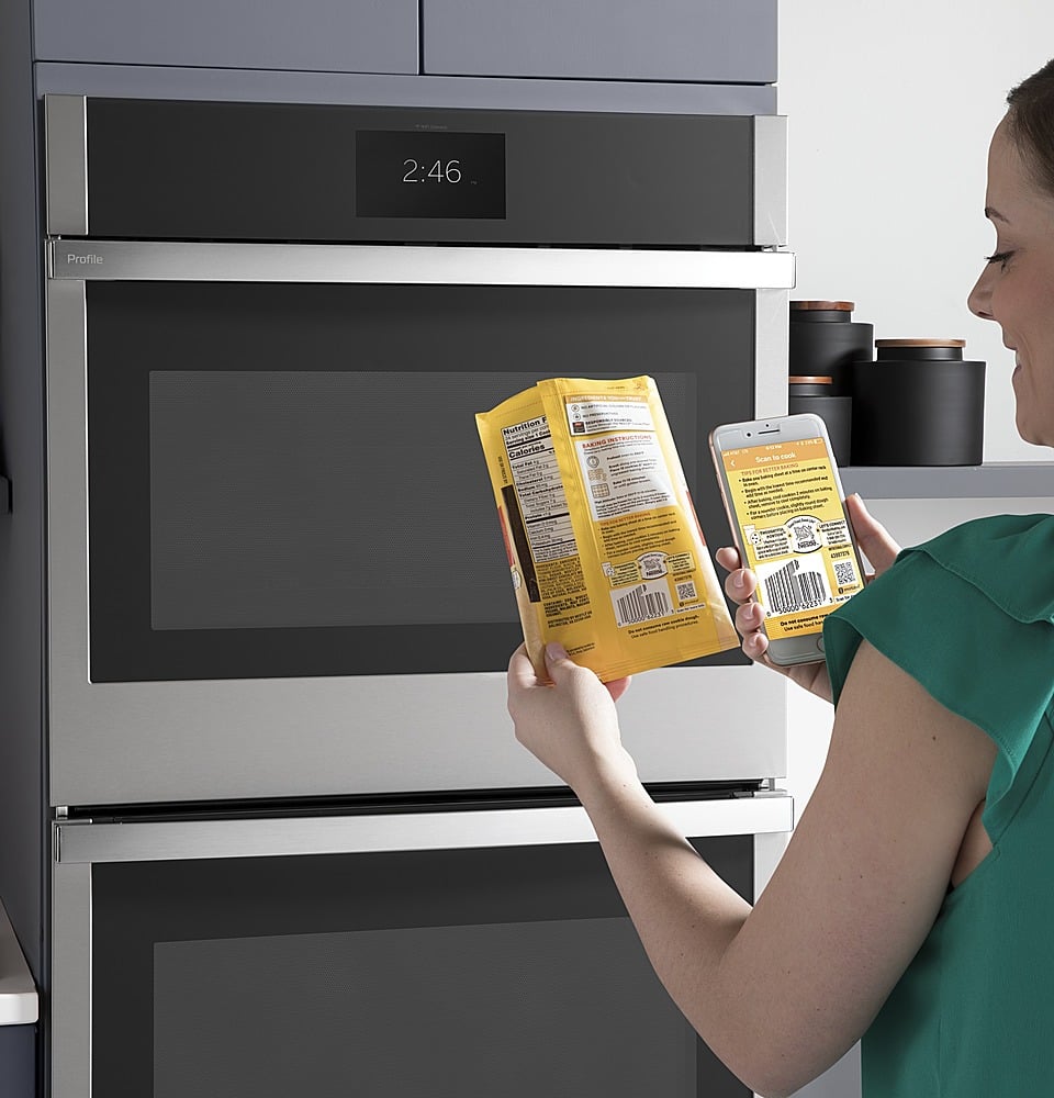 Alt View 12. GE Profile - 30" Smart Built-In Single Electric Convection Wall Oven with Air Fry & Precision Cooking - Stainless Steel.