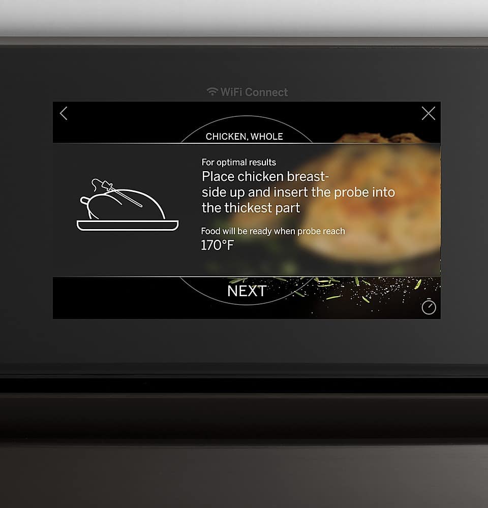 Alt View 21. GE Profile - 30" Smart Built-In Single Electric Convection Wall Oven with Air Fry & Precision Cooking - Stainless Steel.