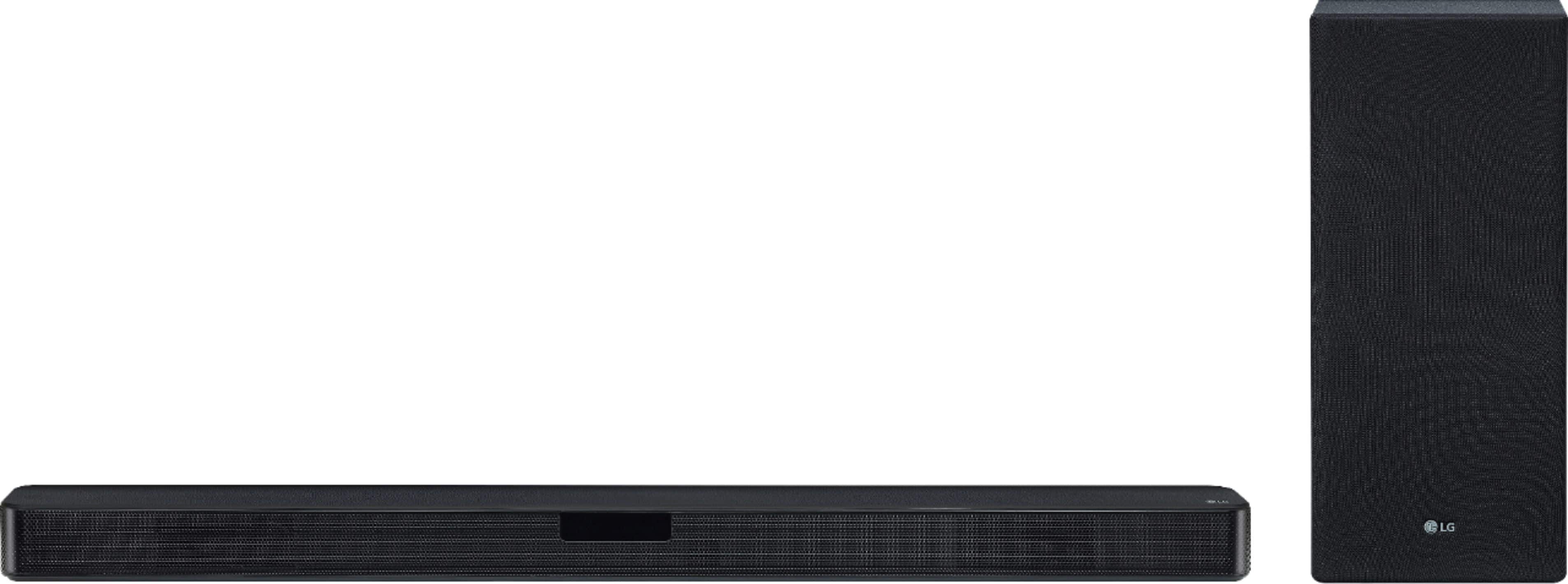 Front. LG - 2.1-Channel Soundbar with Wireless Subwoofer and DTS Virtual: X - Black.