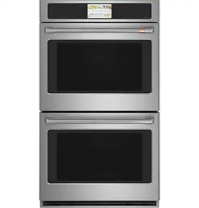 Front. Café - 30" Built-In Double Electric Convection Wall Oven, Customizable - Stainless Steel.