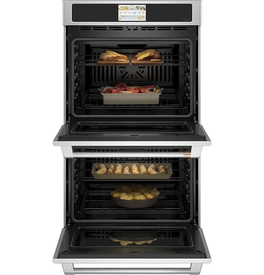 Alt View 1. Café - 30" Built-In Double Electric Convection Wall Oven, Customizable - Stainless Steel.
