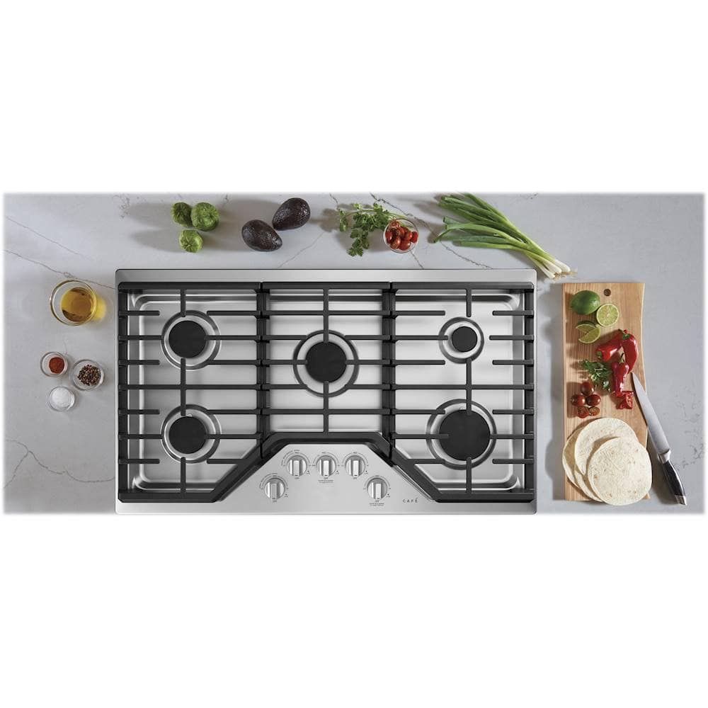 Alt View 13. Café - 36" Gas Cooktop, Customizable - Stainless Steel.