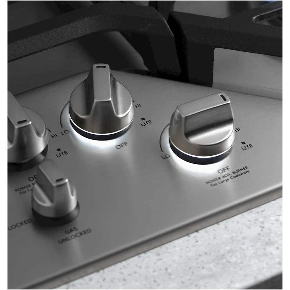 Alt View 14. Café - 36" Gas Cooktop, Customizable - Stainless Steel.